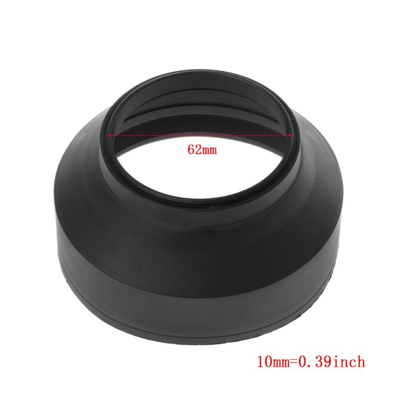 3-In-1 Camera Lens Hood Rubber Inklapbare Groothoek 3 Stage 62Mm Camera Accessoires Vervanging deel
