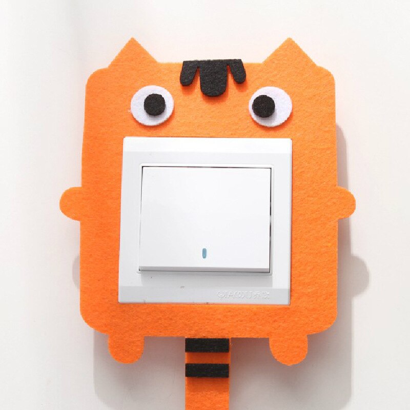 Cute cartoon felt switch stickers Hollow switch stickers home without hurting the wall Adhesive switch cover: 03
