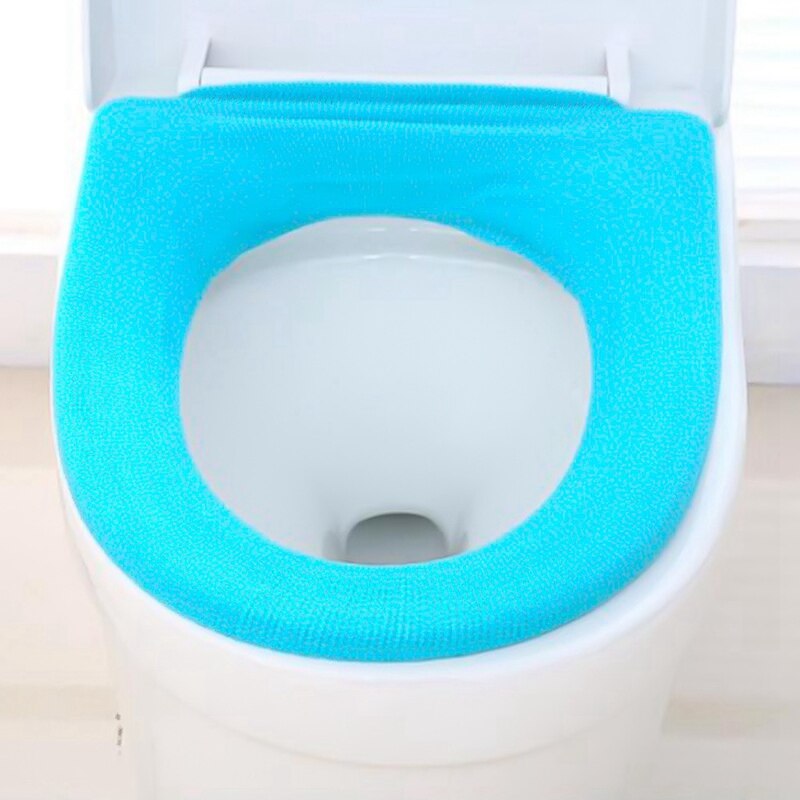 1pc tilfeldige farger toalettsete koffert varmere toalett tilbehør pidestall pute pads vaskbare toalett setetrekk