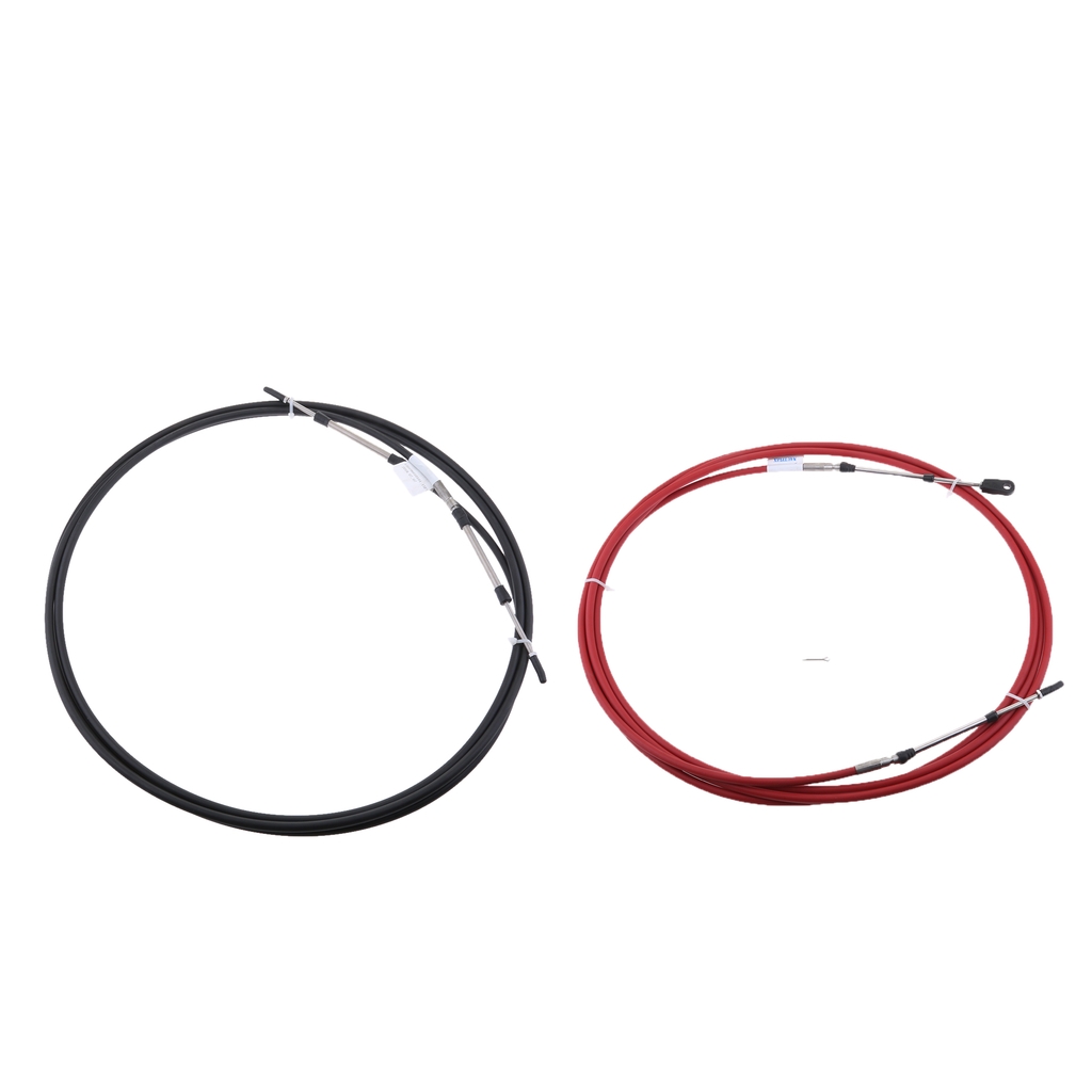 8FT Throttle Control Cable for Boat Inboard Engine Control Lever (Black+Red)