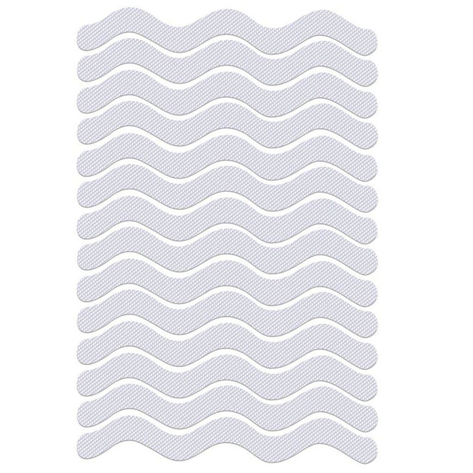 24Pcs/Set S Wave-shaped Anti Slip Strips Transparent Shower Stickers Bath Safety Strips Non Slip for Bathtub Shower Stairs Floor: Transparent