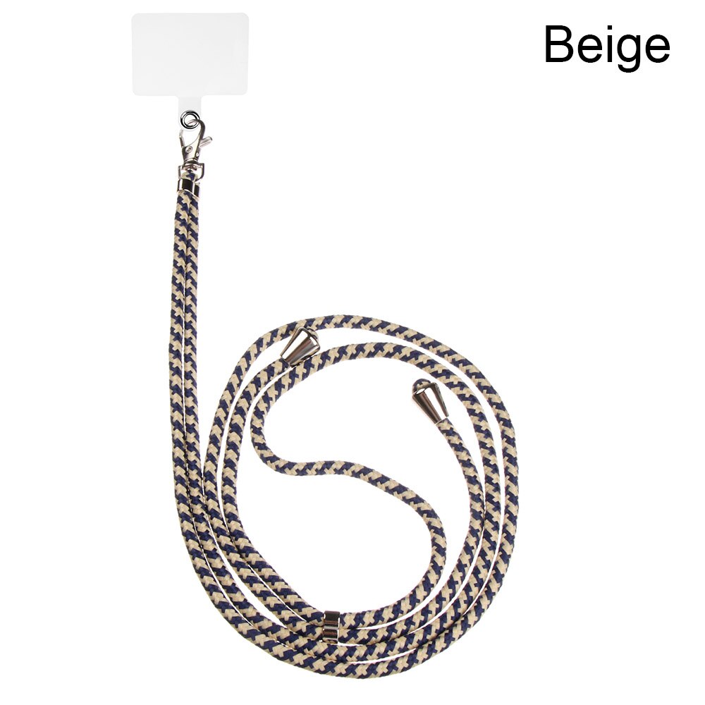 Universele Mobiele Telefoon Lanyards Met Verstelbare Afneembare Nylon Hals Crossbody Lanyard Met Transparante Duurzaam Pads: Beige