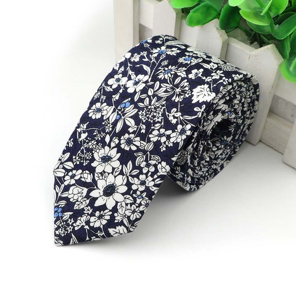 Katoen Bloemen Tie Mens 6 Cm Smalle Stropdas Paisley Plaid Bloem Voor Wedding Party Casual Accessoires: 7