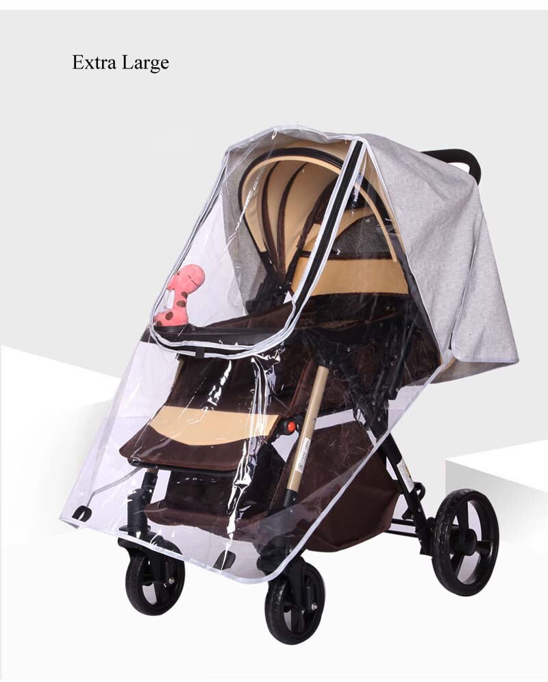 Waterdichte Regenhoes Voor Wandelwagen Stof Kinderwagens Winkelwagen Regenjas Regenhoes Voor Kinderwagen Kinderwagens Accessoires Kinderwagens: grey-extra large