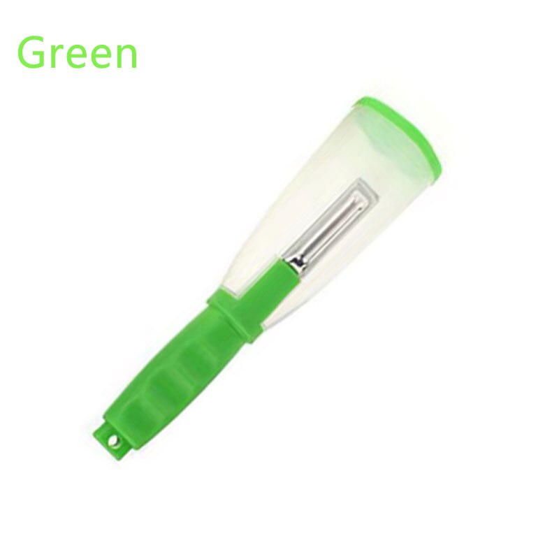 Multifunctional Storage Type Peeling Knife Peeling Knife With Storage Tube Peeler Peeling Apple Supplies Household Peeling Knife: Green    A