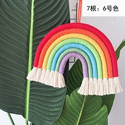 Babykamer Decoratie Nordic Hand-Geweven Regenboog Ornamenten Diy Touw Regenboog Speelgoed Muur Opknoping Baby Slaapkamer Decor Foto Props: QC0061-6