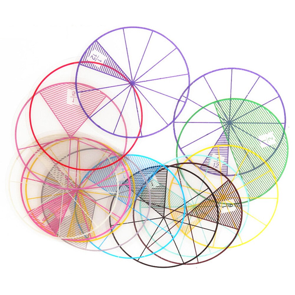12Pcs Numbered Fractions Circles Chips Mathematics... – Grandado