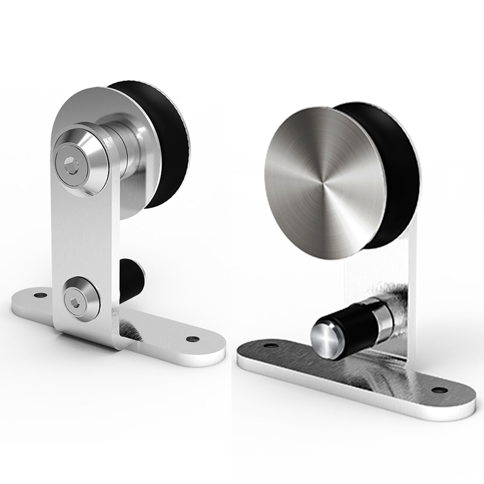 Sliding Door Hardware Closet Kit for Single Wood Door, Stainless Steel T Roller Kit 4FT-16FT: 2.4m