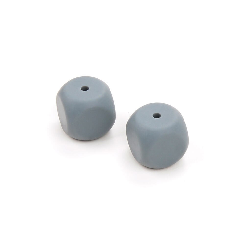 LOFCA-Cuentas sueltas de silicona para dentición de bebé, mordedor de silicón, joyería para masticar, collar sin BPA, 10 Uds.