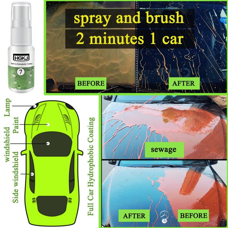 Full Car Hydrophobic Coating Windshield Paint Waterproof Rainproof Protect Coating self-cleaning
