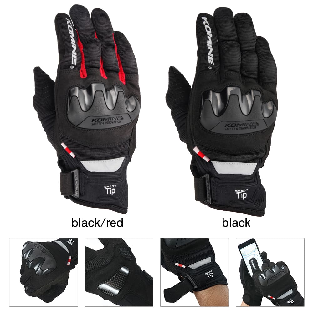 Guantes de malla de protección de GK-220 para motocicleta BMX Dirt Bike Riding Komine GK 220, guante de carrera para motocicleta