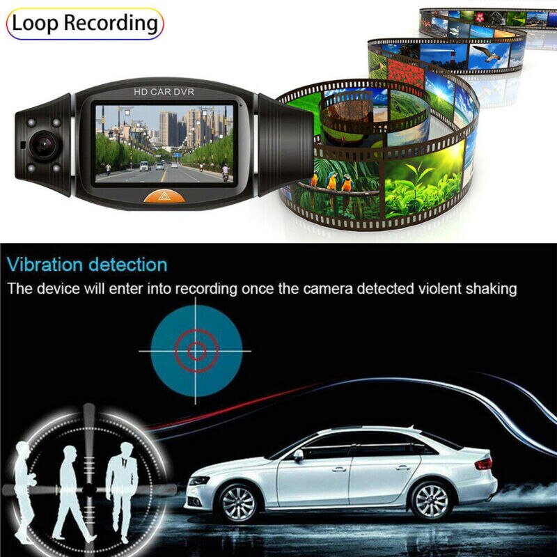 Dual Lens GPS Camera HD Car Dash Cam Video Recorder G-Sensor Night Vision