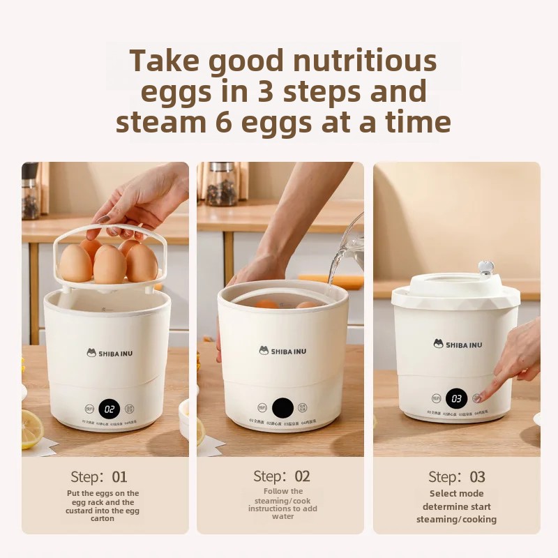 Multifunctional Egg Steamer Home Use Automatic Power Interruption Mini Egg Boiler Heart Leakage Egg Spa Egg Breakfast Machine