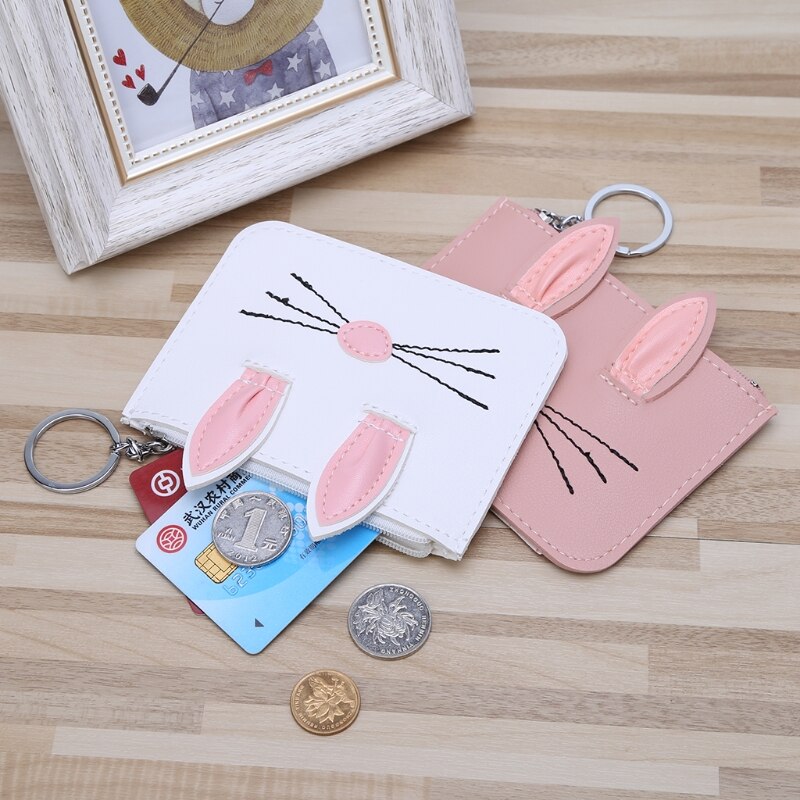 Schattige cartoon konijn portemonnee kaarthouder headset sleutelhanger tas tas portemonnee portemonnee voor meisjes