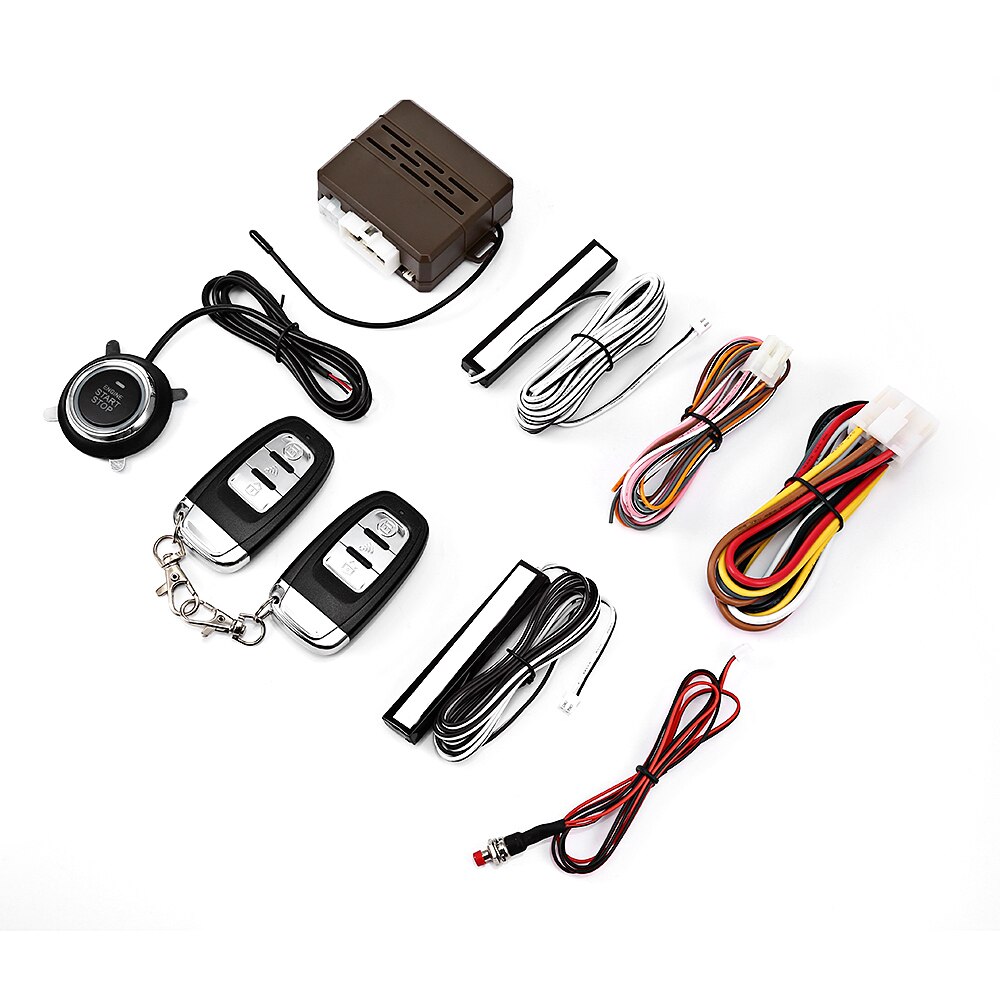 12V One Way Alarma Auto No Key Entry Remote Control Push start stop System Car Alarm System