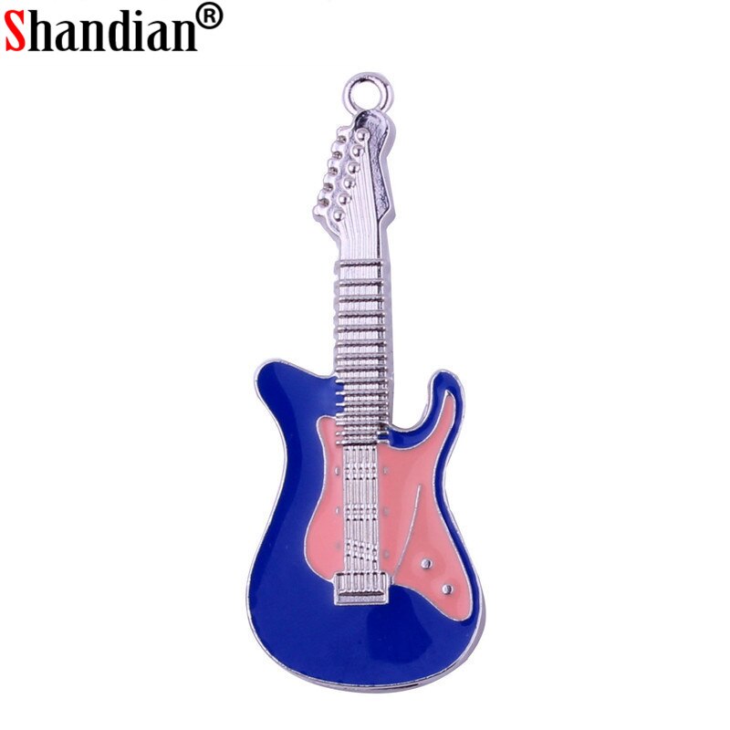 SHANDIAN nowy Rock and roll elektryczny kształt gitary pamięć USB muzyka pen Drive metalowy pendrive 4GB 16GB 32GB karta pamięci 64GB