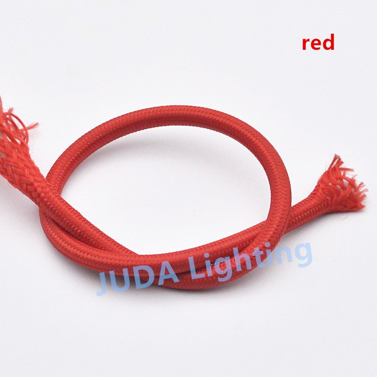Colorful braided wire cable Cable Assemblies Electrical Wires for ceiling rose canopy led pendant light chandeliers ceiling lamp: red