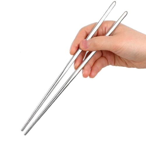 1pc spisepinde i rustfrit stål alle firkantede sæt anti-skrid og anti-skoldning hule spisepinde metal spisepinde