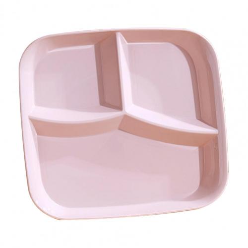 Compartment Plate For Food PP Dinner Plates Dinnerware Dining Plate Serving Dishes Cake Tray Kitchen Plates: Pink