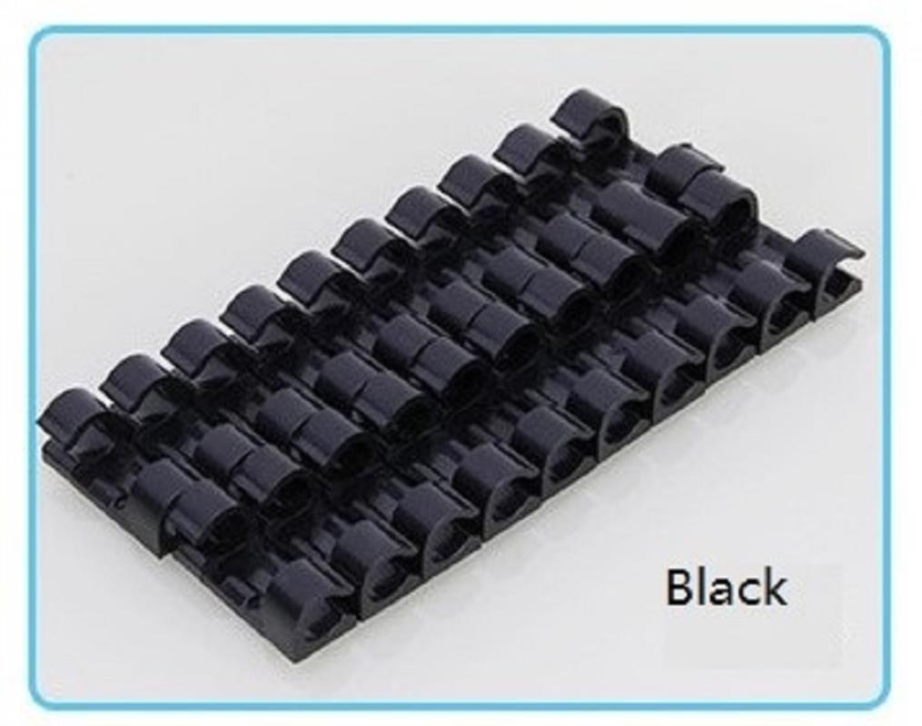 20Pc Desktop Muur Draad Bevestiging Draad Gesp Lijn Gesp Route Vaste Gesp Kabel Clip: Black