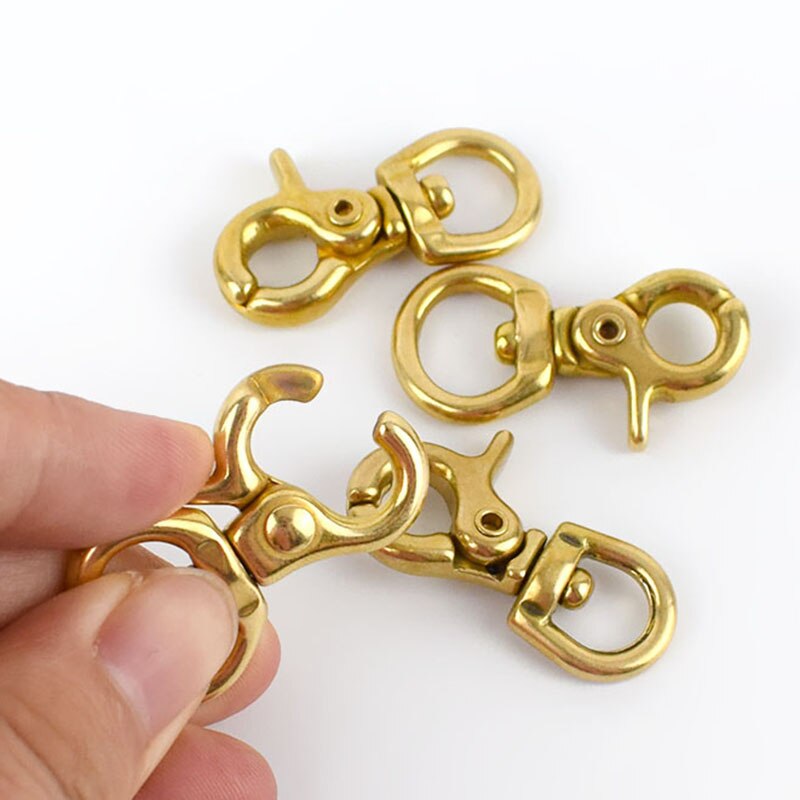 Meetee 2/5Pcs 8-25mm Solid Brass Buckle Bag Lobster Clasp Swivel Trigger Clips Dog Snap Buckles Strap Clamp Hang Hook Accessory