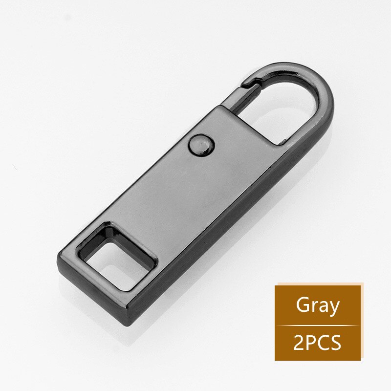2pcs zippers puller Tab Replacement Metal Zipper for clothes Zipper Extender Tab Fixer Zipper Sliders Jacket Detachable Zipper: C Gray--2PCS