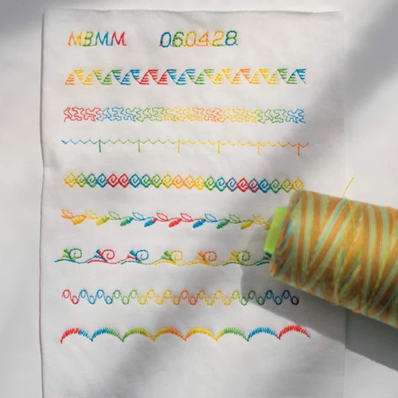Regenbogen-Nähgarn, 1500 Jahre, buntes Polyester-Nähgarn, Overlocking-Garn