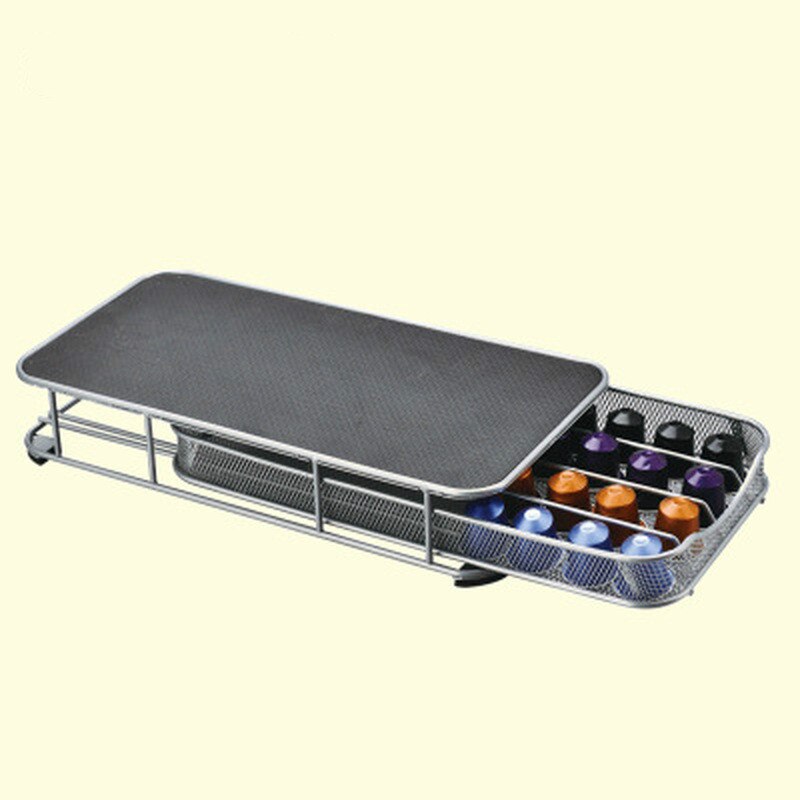 Salgskaffeputeholder oppbevaringsskuff kaffekapsler organisering for 40 stk nespresso kapsler