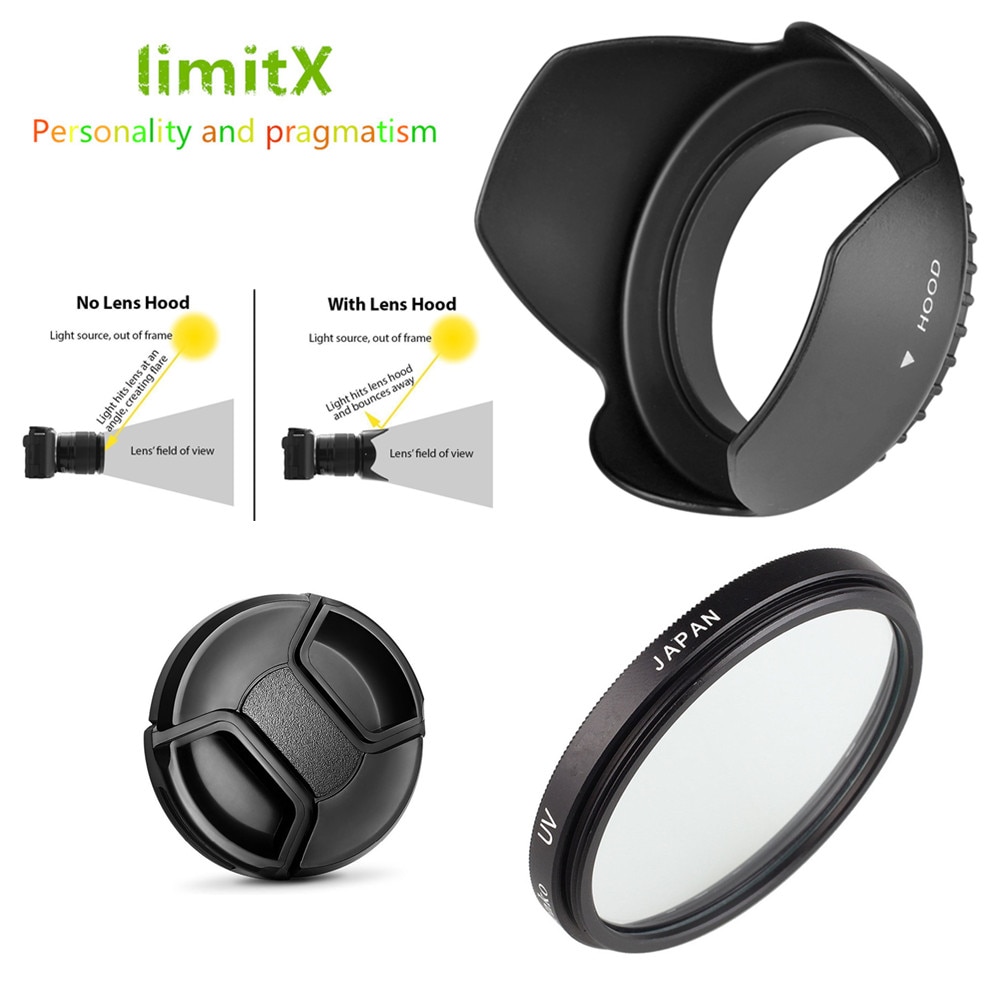 3 en 1 set capuchon de filtre UV pour Sony HX400V H400 HX350 HX300 appareil photo numérique