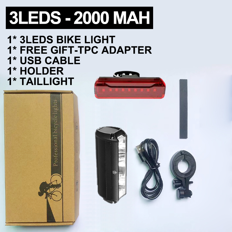 Luz LED para bicicleta de montaña, 10000mAh, 5P90, soporte doble frontal, Banco de energía, lámpara para bicicleta de montaña, faro para bicicleta, accesorios traseros para ciclismo: Borgoña