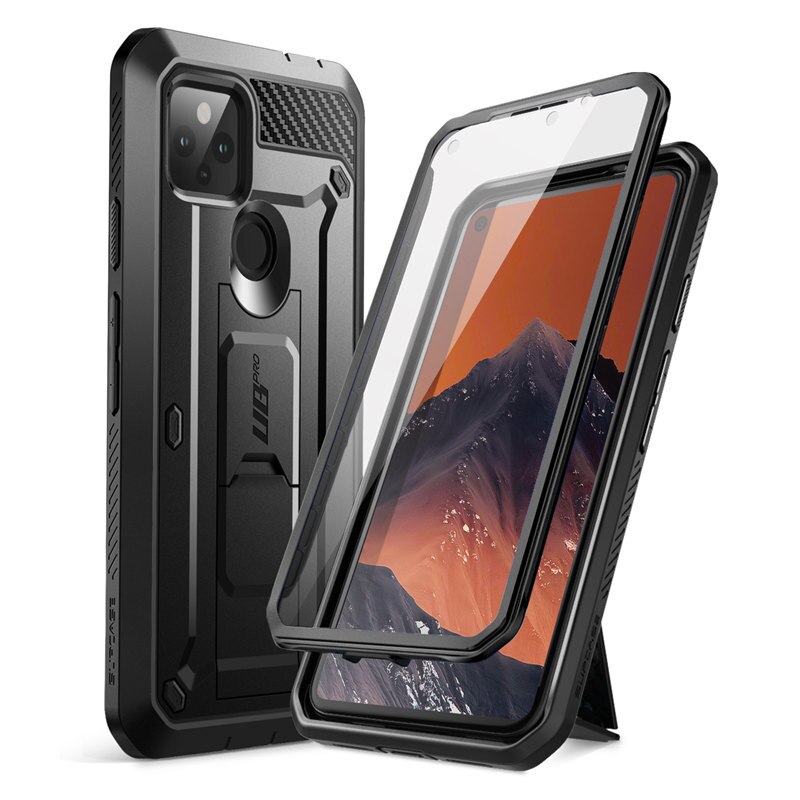 SUPCASE For Google Pixel 4A 5G Case ) UB Pro Full-Body Rugged Holster Case Protective Cover WITH Built-in Screen Protector: Black