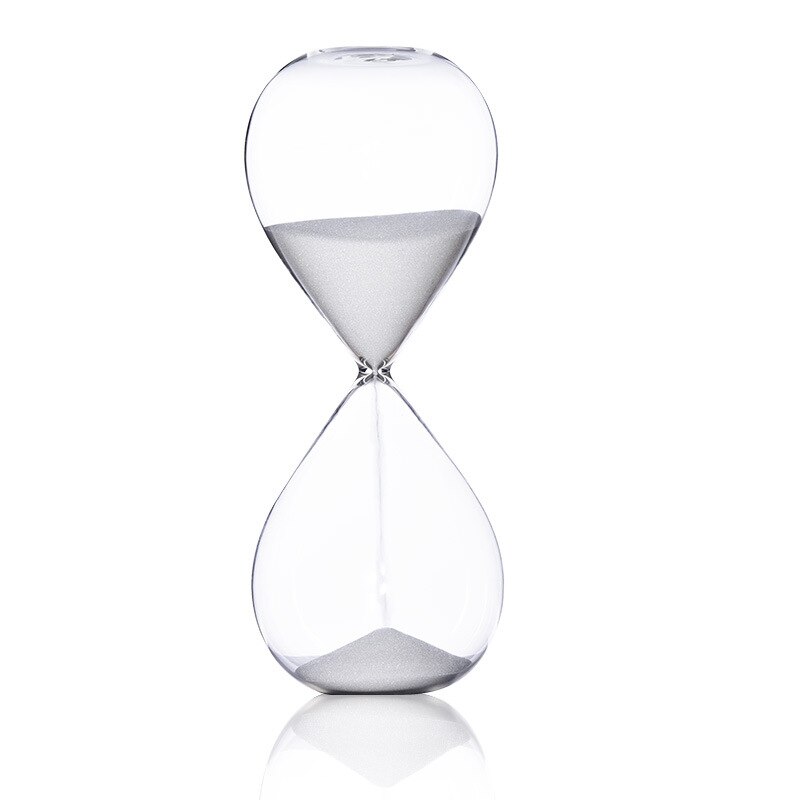 Sablier de verre minuterie de sable de cuisine 1 heure outil de gestion du temps 1 heure personnalité créative ornements en verre 5/30/60 Minutes: WHITE / 30mins