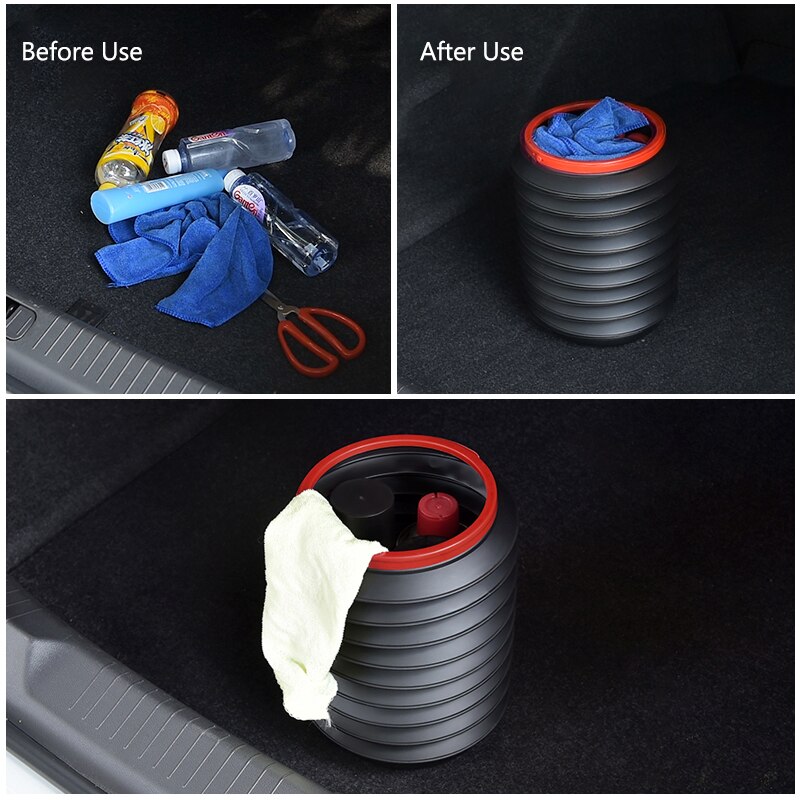 Folding Car Trash Bin Garbage Can Portable Water Storage Wash Telescopic Bucket Buckets Outdoor Fishing Buckets Car Trash