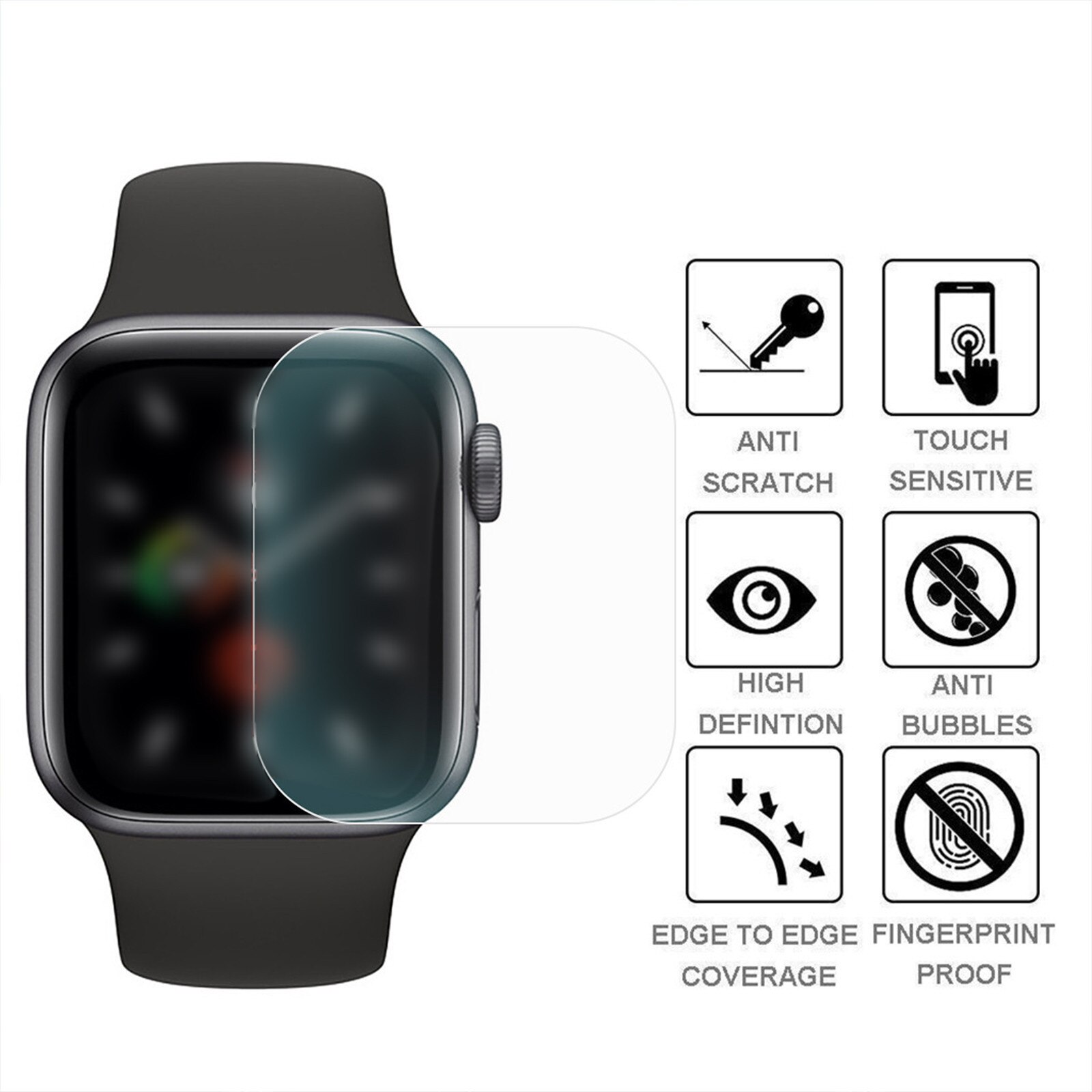 5/10Pcs Hydrogel Film Voor Horloge Se/Horloge 6 44Mm Screen Protector Ultra Dunne Beschermende Film oleophobic Coating Bubble Gratis Hd