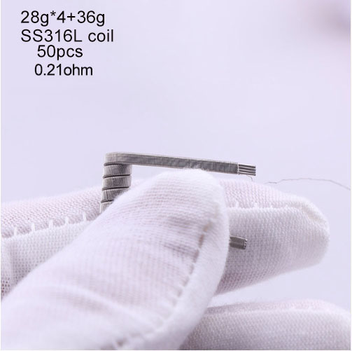 XFKM 50/100 pcs Hoge Dichtheid pre-built NI80 Premade Frameclapton Coil 3 Cores DIY Coil Verwarming alien clapton Spoel Draad voor rda: 4 28 50pcs 316