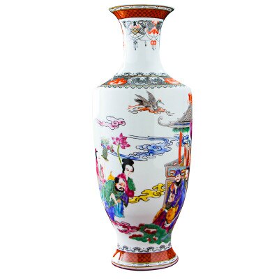 Classic Traditional Antique Jingdezhen Chinese Porcelain Flower Vase For Home Office Decor: D