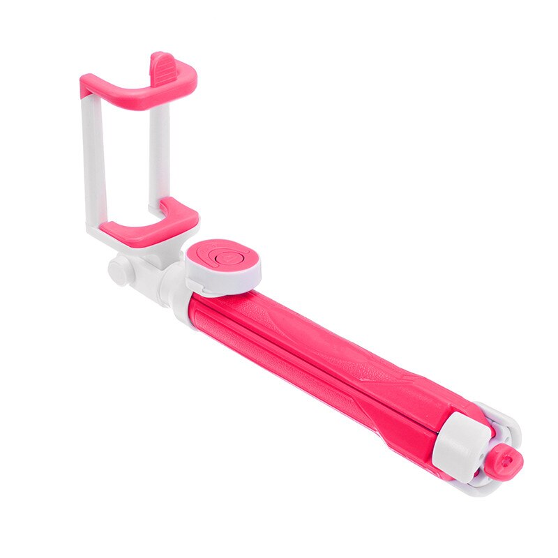 Uitschuifbare Draadloze Afstandsbediening Selfie Stok Monopod 360 Graden Rotatie Mini Statief Voor iPhone 5 6 7 8 Plus X Smart mobiele Telefoon: Red