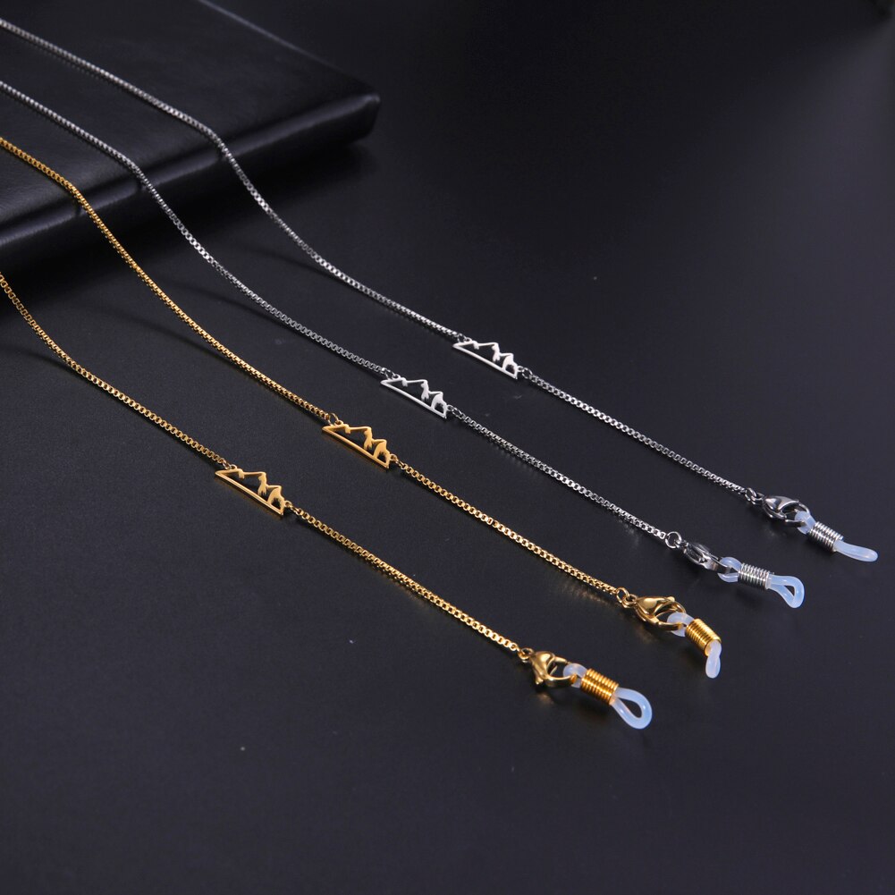 Skyrim Mountain Pendant Mask Chain Glasses Lanyard Stainless Steel Sunglasses Chains Eyewear Neck Strap Rope Women Men
