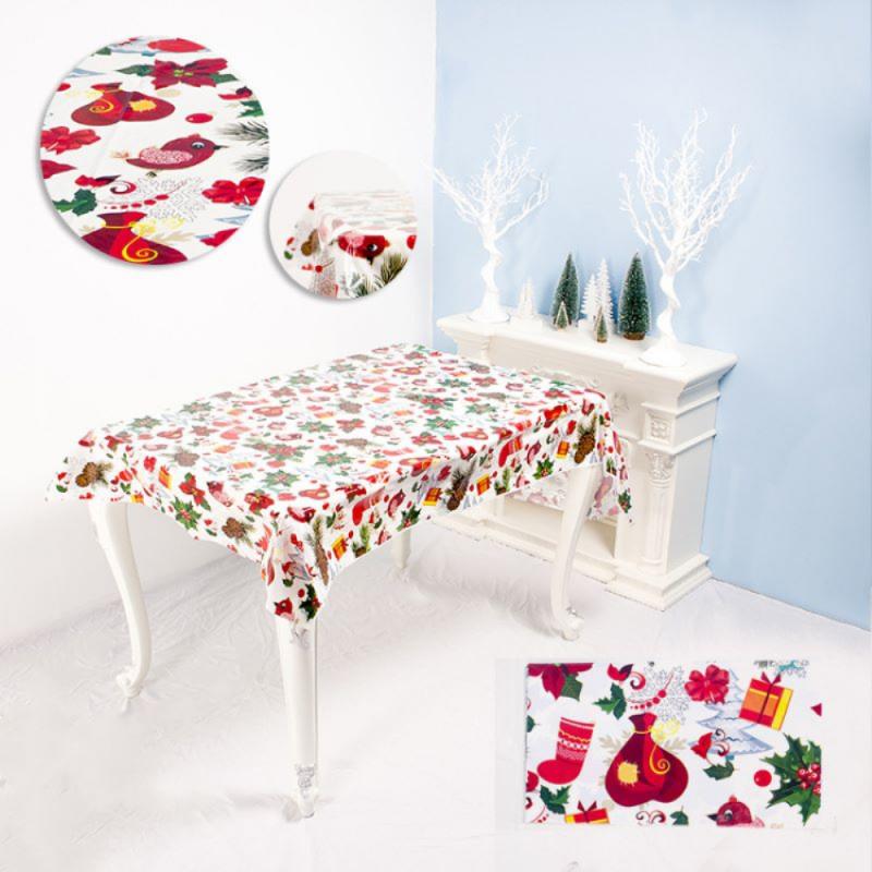 Kerst Desktop Levert Pvc Xmas Gedrukt Wegwerp Tafelkleed Voor Thuis Party Kerst Eettafel Decoraties: 06