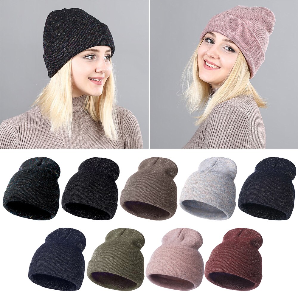 Kapelusz dla obu płci z miękkiej dzianiny czapka zimowa ciepła czapeczka damska biodro-chmiel jednokolorowe klasyczne modne bawełniane czapki robione na drutach