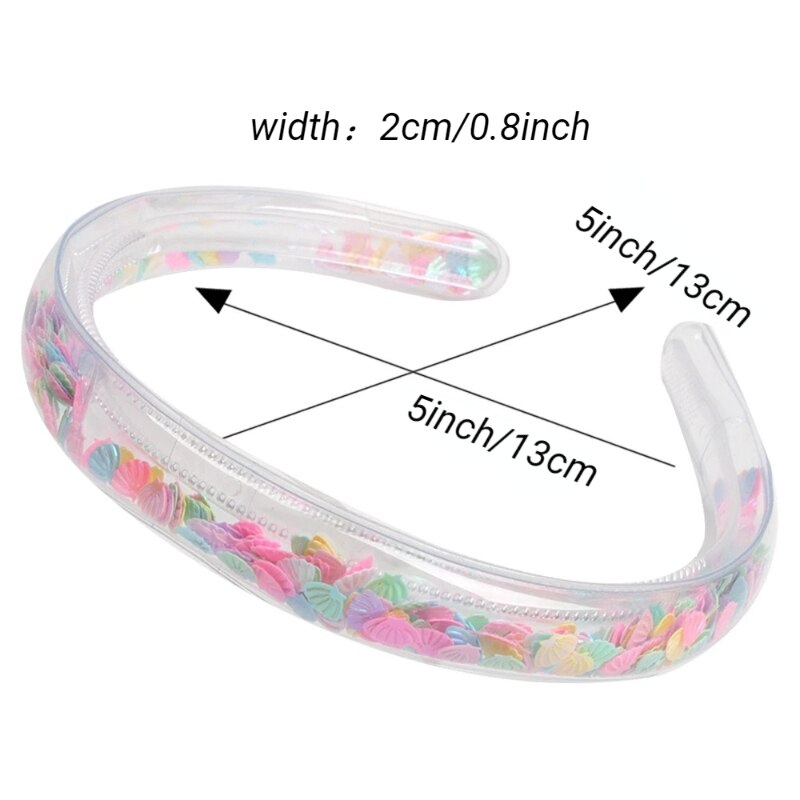 Serre-tête Transparent en forme de cœur de Fruit pour enfants, en résine, à paillettes, pour filles, accessoires pour cheveux