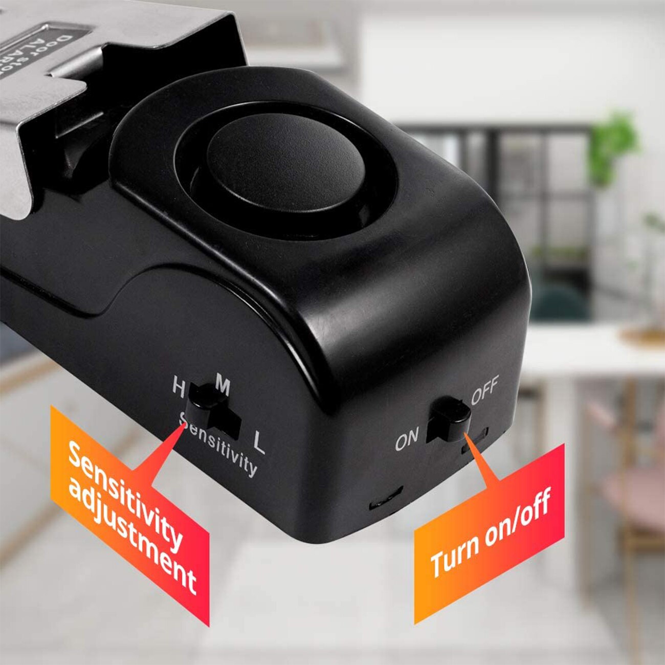 120DB Door Stop Alarm Stainless Steel Burglar Alarm Alert Wireless Vibration Wedge Shaped Stopper Portable Home Travel Security