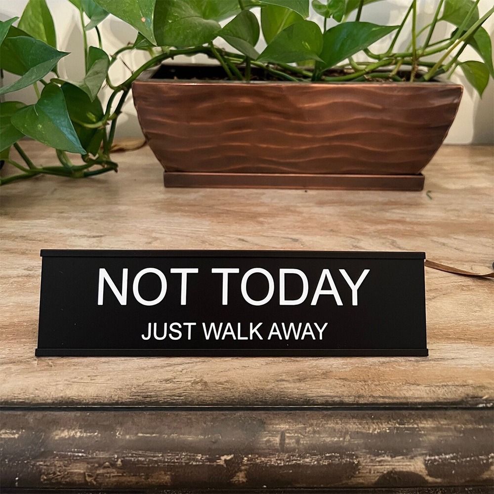 Funny Office Decor Sign Black Lightweight Aluminium Alloy Seating Sign Desk Signs Home Office Table Decor Coworker