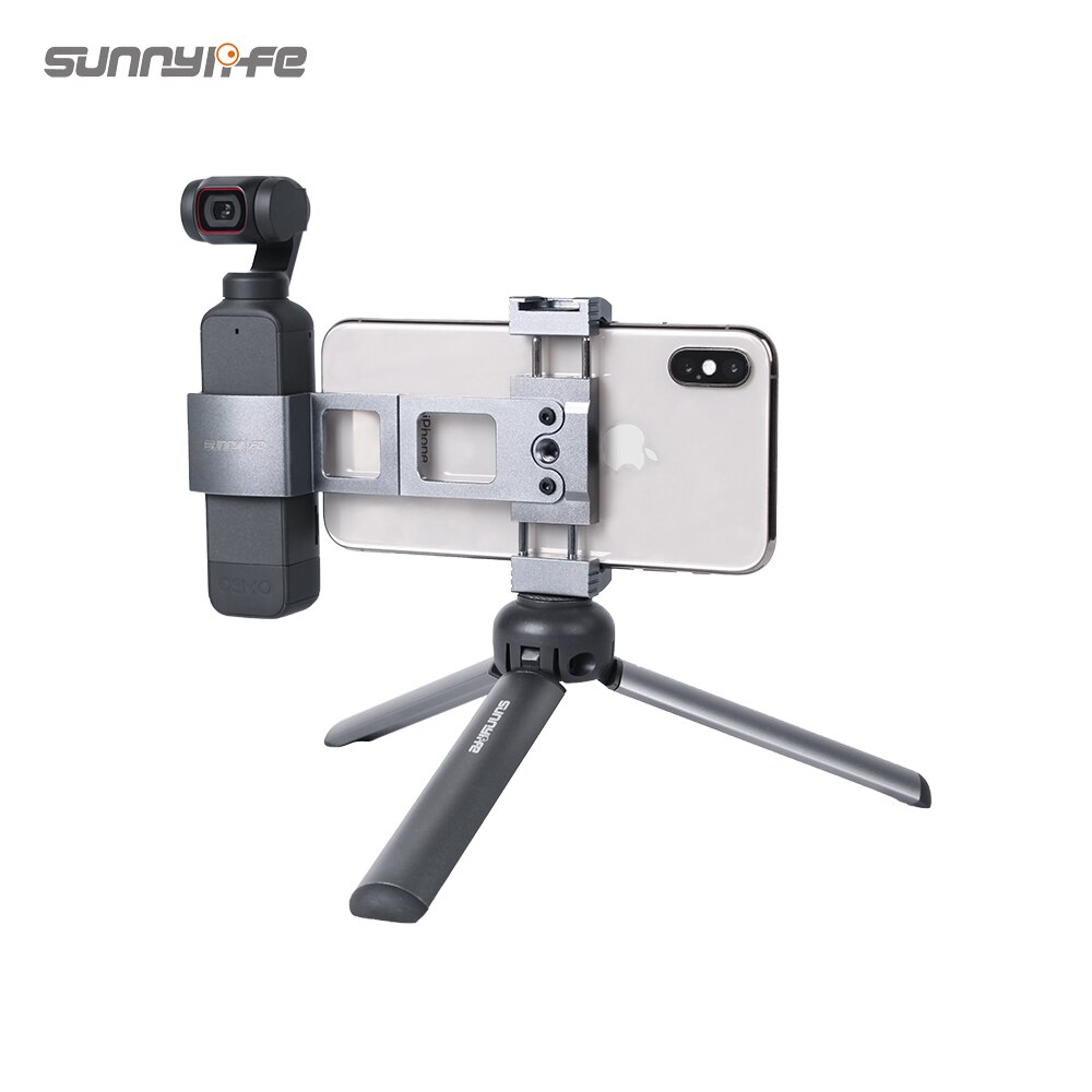 Aluminum Alloy Metal Smartphone Clamp Foldable Camera Mount Holder for DJI POCKET 2/OSMO POCKET Handheld Gimbal Accessories