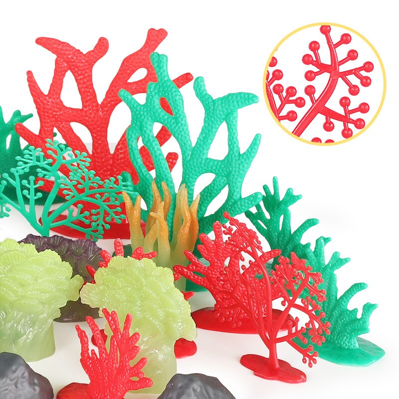 32pcs Simulation marine plant micro-landscape landscaping aquatic coral fish tank bonsai accessories set model decoration