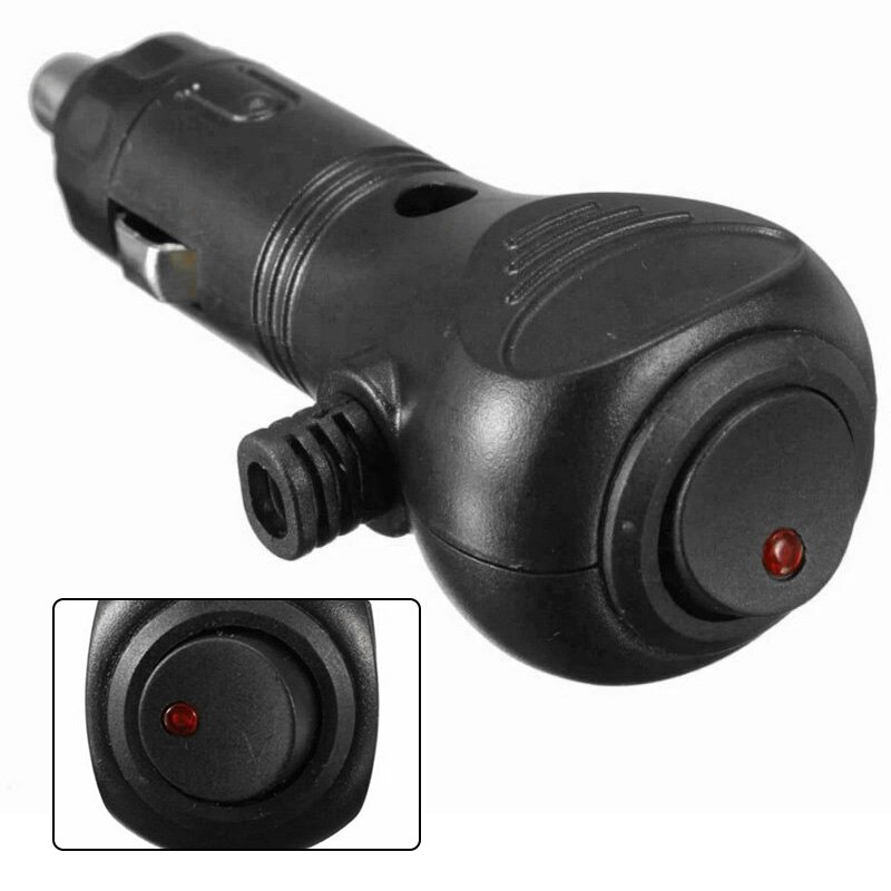 Lighter Car Cigarette Plug Socket Male Replacement Charger LED On-Off Switch
