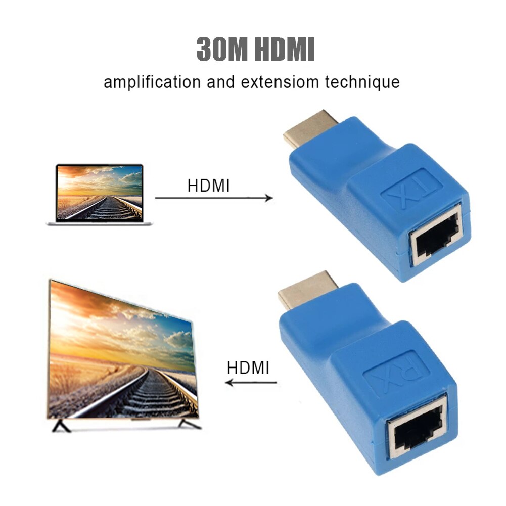 1 par 4k hdmi-kompatibel extender  rj45 extension up  to 30m over cat 5e cat 6 nätverk ethernet lan för hdtv hdpc dvd  ps3 stb