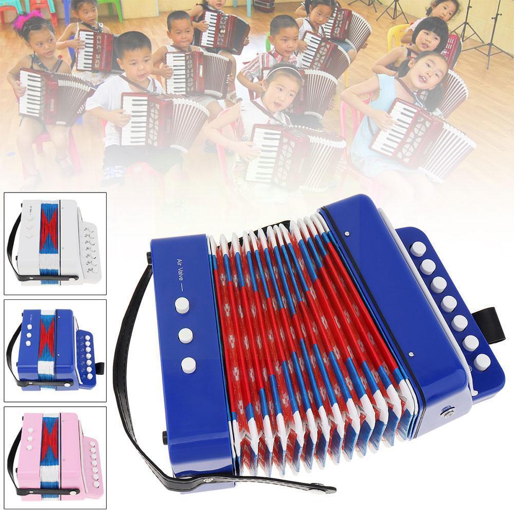 7 Keys 3 Buttons Mini Accordion Musical Instrument Children Kids Educational Birthday Accordion For Beginners Portabl L8b2