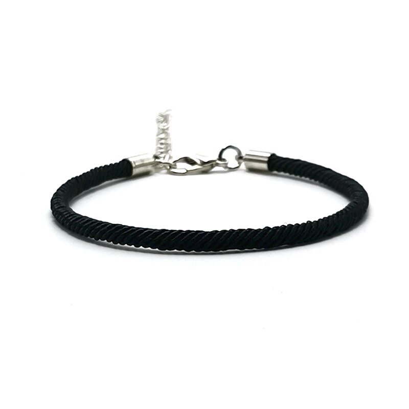 Verstelbare Zwart Rood Touw Armband Vrouwen Mannen Handgemaakte Thead Bedelarmband Vriendschap Sieraden: BLACK / 1 pcs