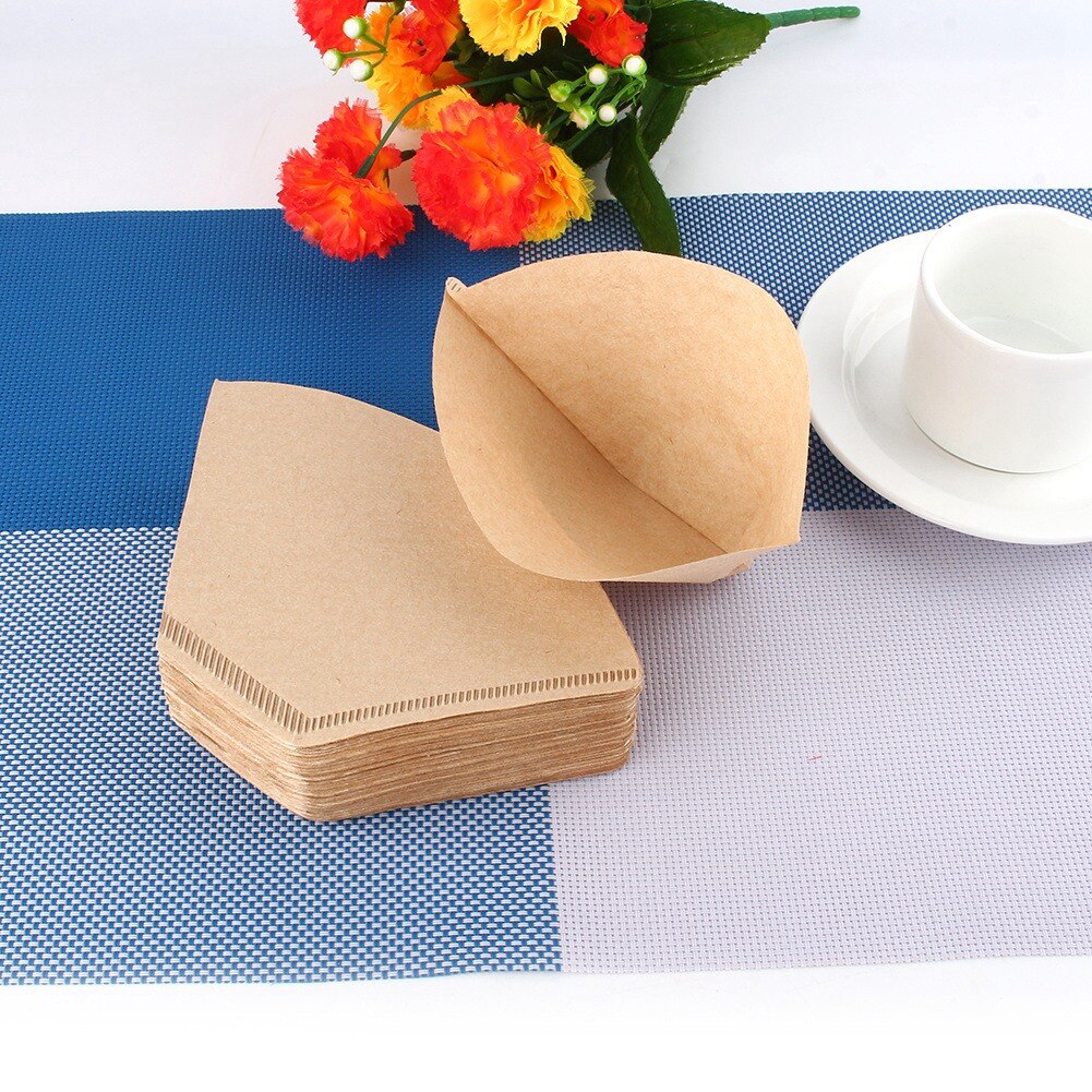 100x Unbleached Coffee Filter Papers Cones Cups Brewer Espresso Strainer Dripper American Coffee Maker Filter Paper